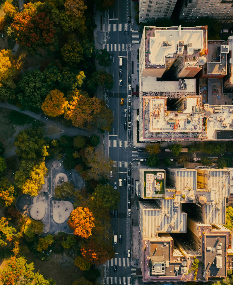Fotografie Großstadt mit Park