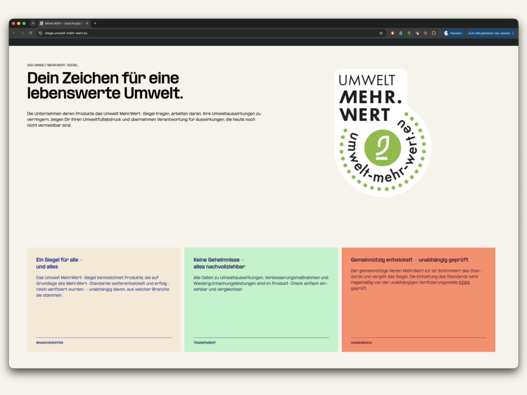 Vorschau der Mehr.Wert-Plattform für Konsument:innen