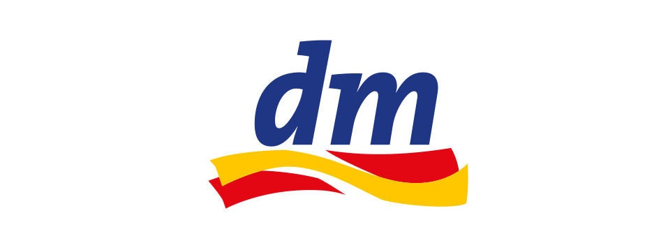 Das Bild zeigt das Logo des Unternehmens dm-drogerie markt